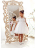 Ivory Lace Tulle Airy Boho Flower Girl Dress